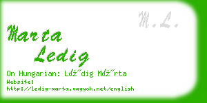 marta ledig business card